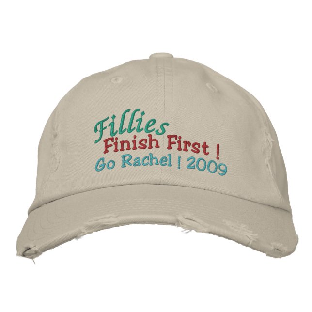 Fillies Finish FIRST - horse racing by SRF Embroidered Hat (Front)