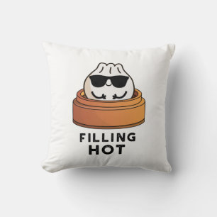 Filling Hot Funny Dumpling Pun  Cushion