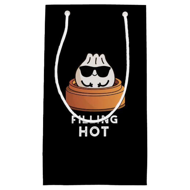 Filling Hot Funny Dumpling Pun Dark BG Small Gift Bag (Front)