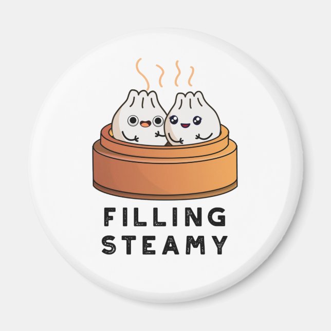 Filling Steamy Funny Dimsum Bao Pun Magnet (Front)