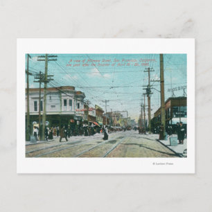 Fillmore Street View 1 Year After Fire of 1906 Postcard