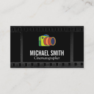 Film Background   Colourful Cam Logo Business Card
