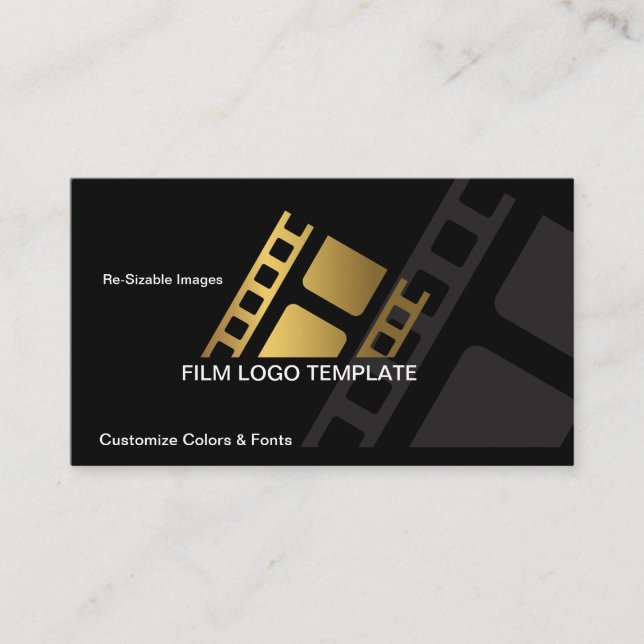 Film Business Card Design Metallic Gold Film Strip (Front)