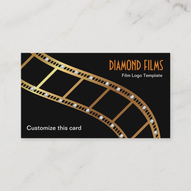 Film Business Card Design Metallic Gold Film Strip (Front)