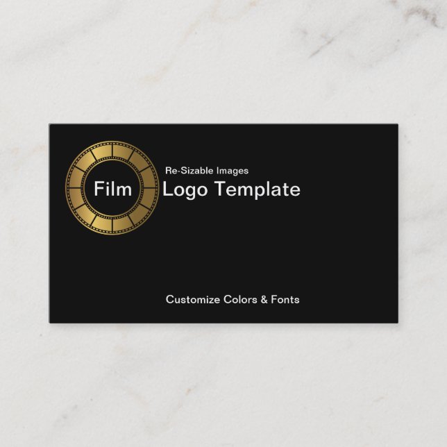 Film Business Card Design Metallic Gold Film Strip (Front)