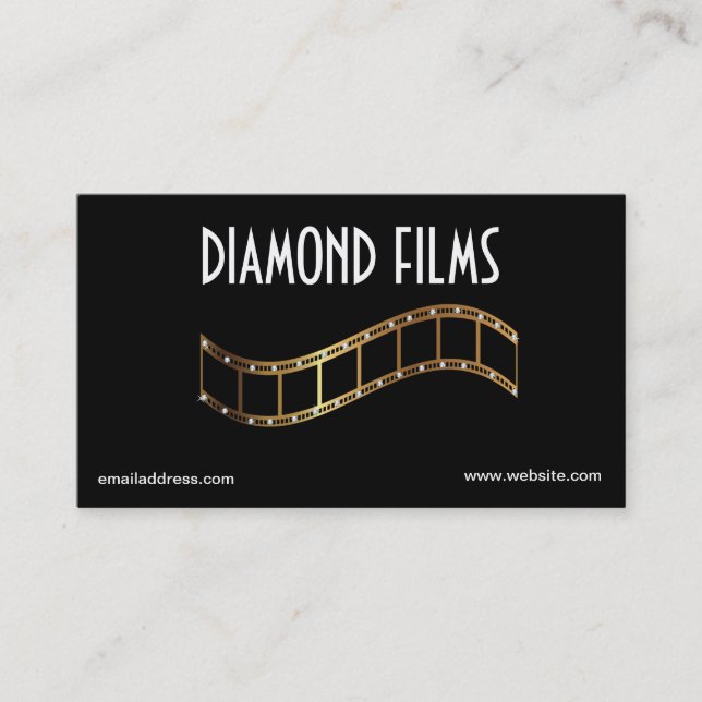 Film Business Card Design Metallic Gold Film Strip (Front)