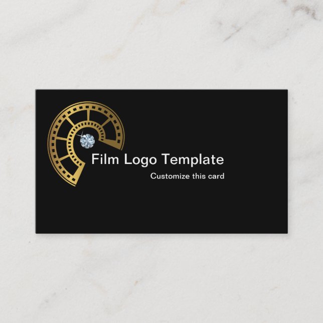 Film Business Card Design Metallic Gold Film Strip (Front)