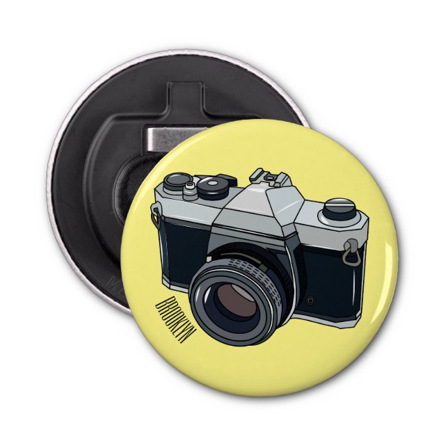 Film camera cartoon illustration bottle opener (Front)
