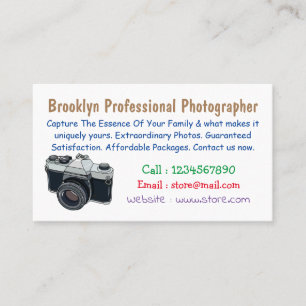 Film camera cartoon illustration business card