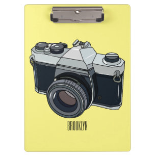 Film camera cartoon illustration clipboard