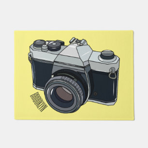 Film camera cartoon illustration doormat