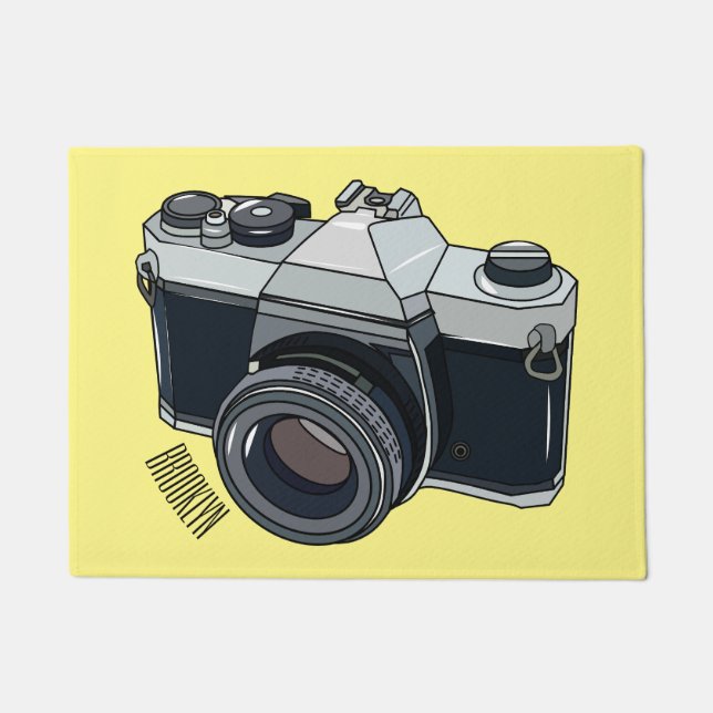 Film camera cartoon illustration doormat (Front)