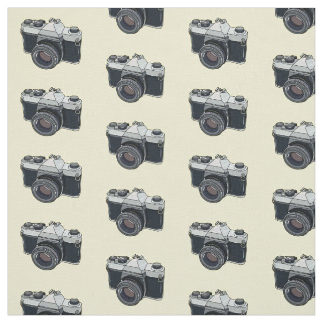 Film camera cartoon illustration fabric (Swatch)