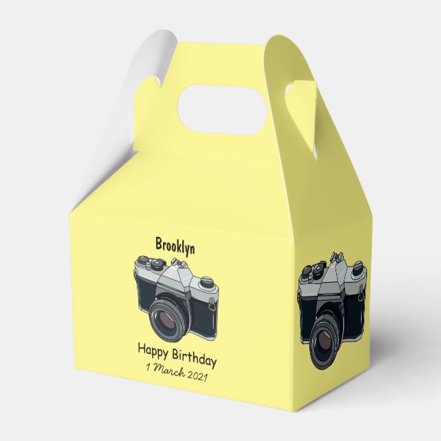 Film camera cartoon illustration favour box (Front Side)