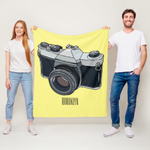 Film camera cartoon illustration fleece blanket