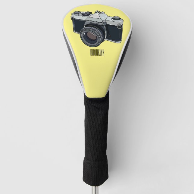 Film camera cartoon illustration golf head cover (Front)