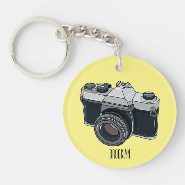 Film camera cartoon illustration key ring (Front)