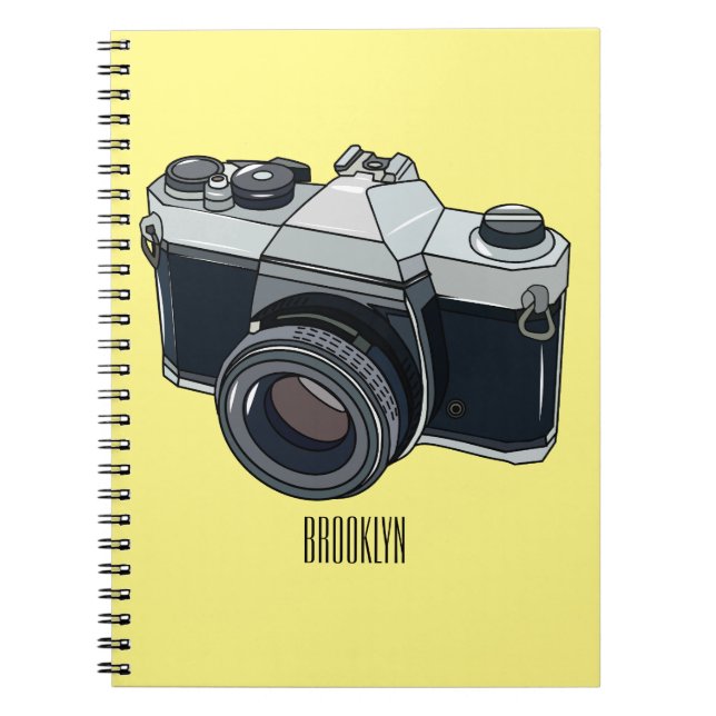 Film camera cartoon illustration notebook (Front)
