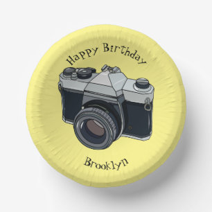Film camera cartoon illustration paper plate
