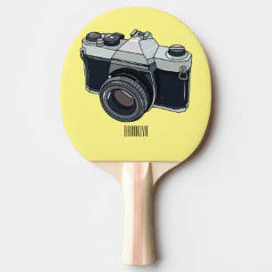 Film camera cartoon illustration ping pong paddle