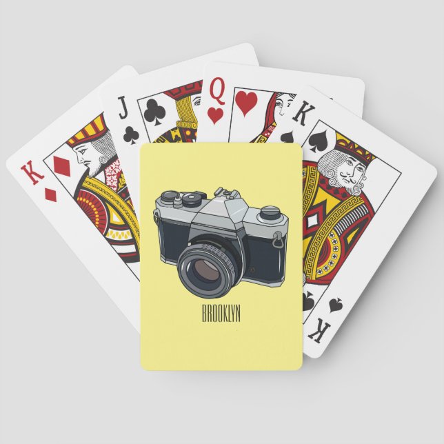Film camera cartoon illustration playing cards (Back)