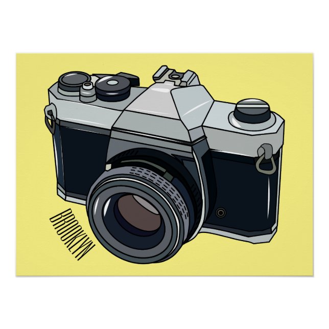 Film camera cartoon illustration poster (Front)