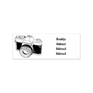 Film camera cartoon illustration rubber stamp