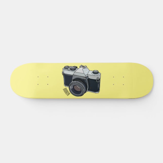 Film camera cartoon illustration skateboard (Horz)
