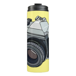 Film camera cartoon illustration thermal tumbler
