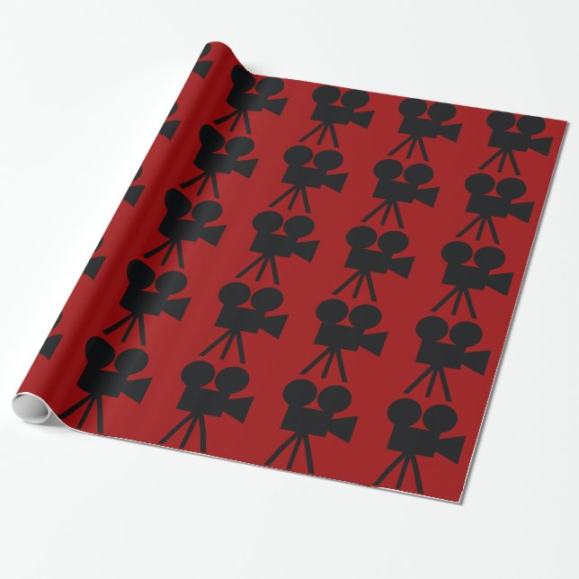 Film Camera Gift Wrapping Paper (Unrolled)