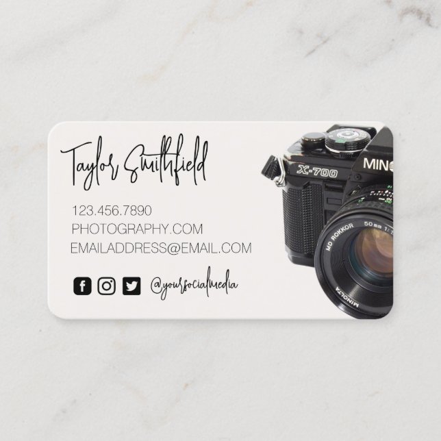 Film Camera Photography Business Card (Front)