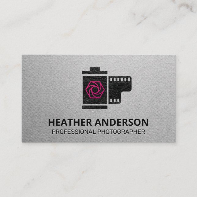 Film Cannister | Camera Shutter Icon Business Card (Front)