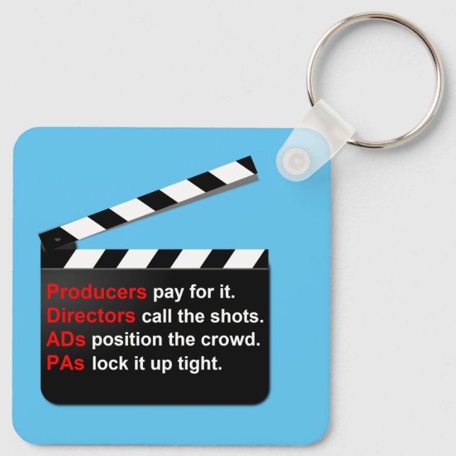 Film Crew PRODUCE a great movie Key Ring (Back)