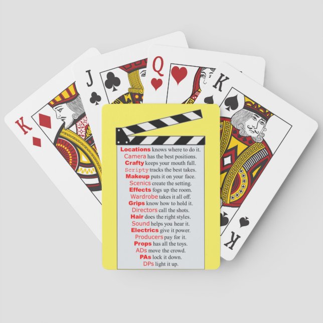 Film Crew stack the deck for new movies  Playing C Playing Cards (Back)