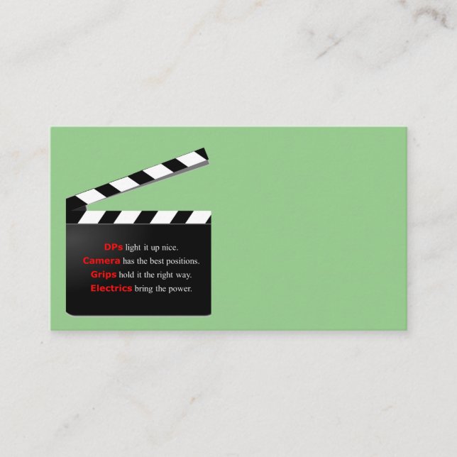 Film Crew There's no DP's like Business Card (Front)