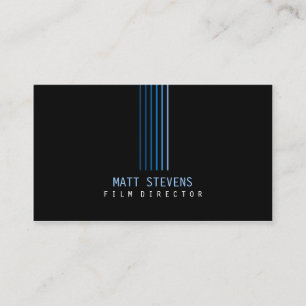 Film Director Business Card Blue Beams