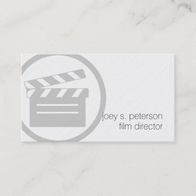 Film Director Clapperboard Icon Film Photography Business Card (Front)