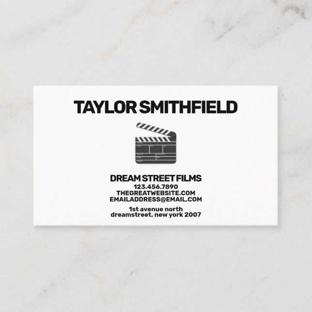 Film Director Trendy Production Business Card (Front)