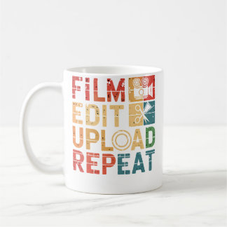 Film Edit Upload Repeat Photography Videographer G Coffee Mug