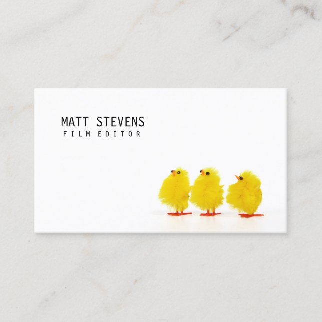 Film Editor Business Card Cute Chicks (Front)