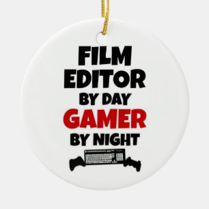 Film Editor by Day Gamer by Night Ceramic Tree Decoration