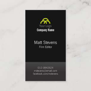 Film Editor Video Imaging Production Black TwoTone Business Card