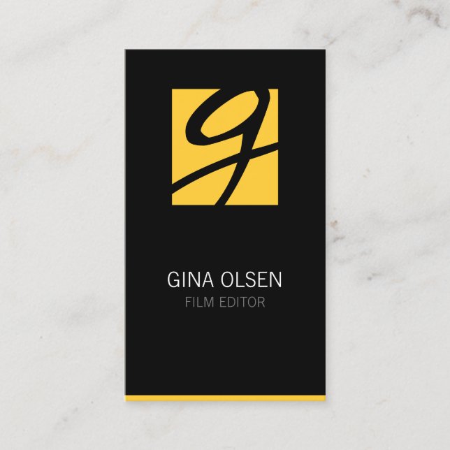 Film Editor Video Monogram Business Card (Front)