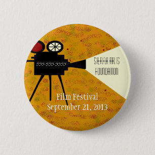 Film Festival Camera 6 Cm Round Badge