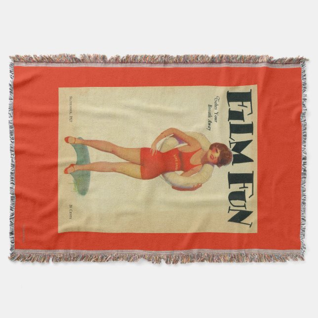 Film Fun Magazine Cover 2 Throw Blanket (Front)