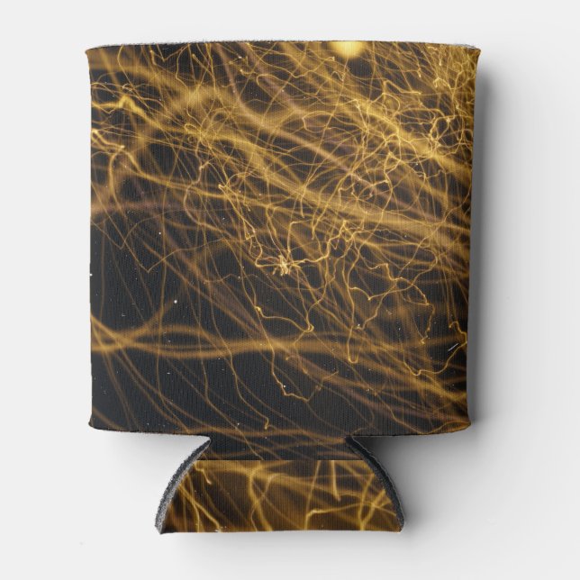 Film Grain: Abstract Bokeh Trail Can Cooler (Front)