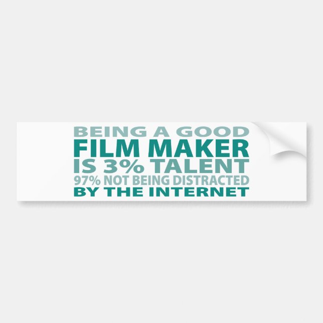 Film Maker 3% Talent Bumper Sticker (Front)
