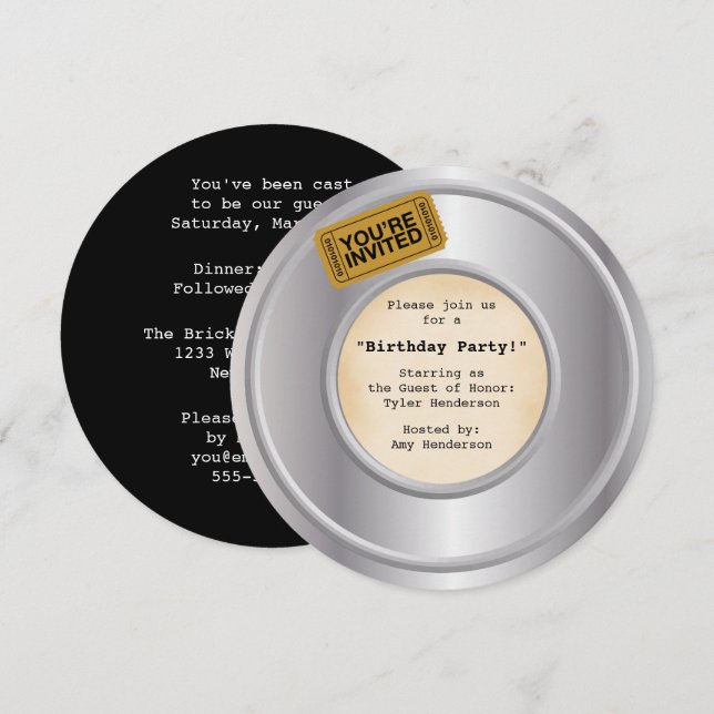 Film/Movie Theme Party Invitation (Front/Back)