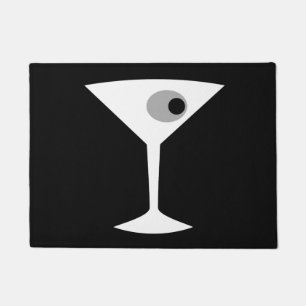 Film Noir Martini Glass Door Mat