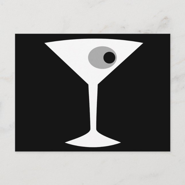 Film Noir Martini Glass Postcard (Front)